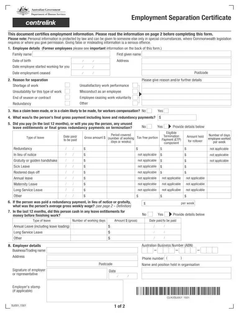 su001 form Preview on Page 1