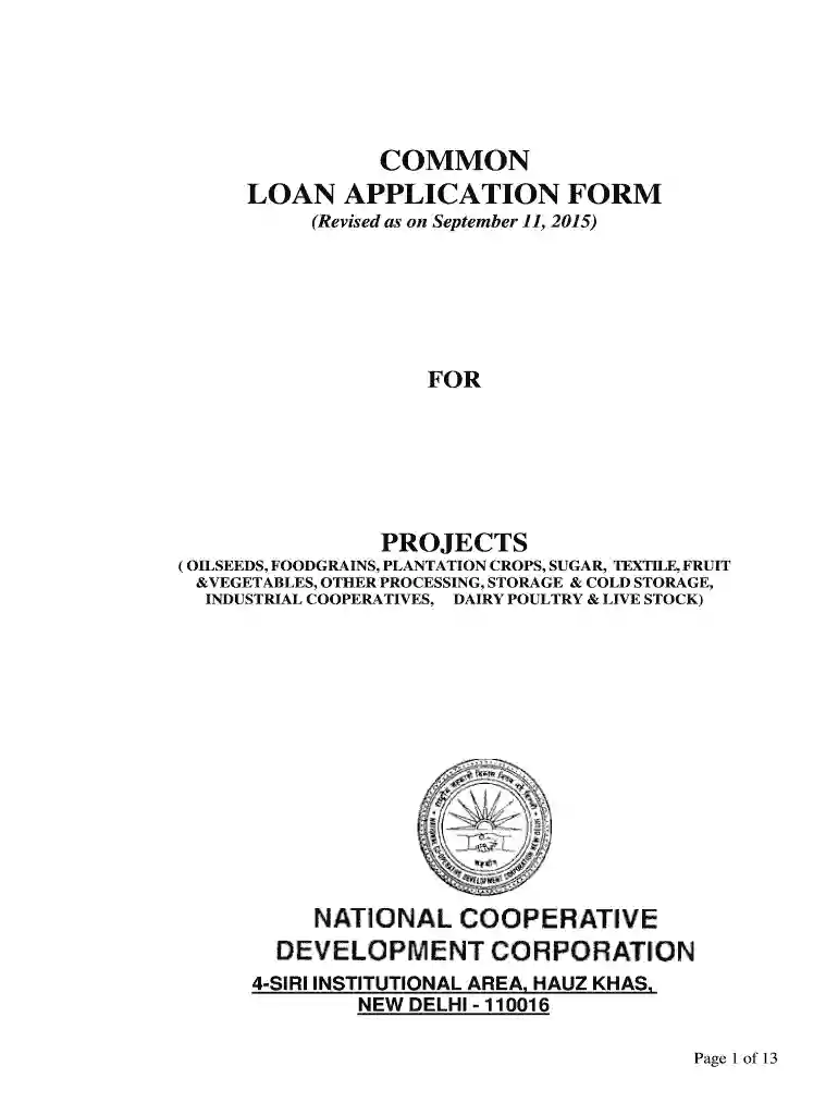 ncdc application form Preview on Page 1
