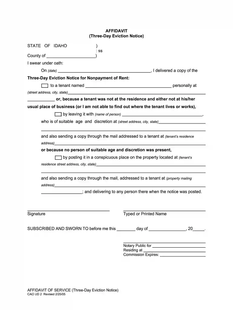 how to evict a family member in idaho Preview on Page 1