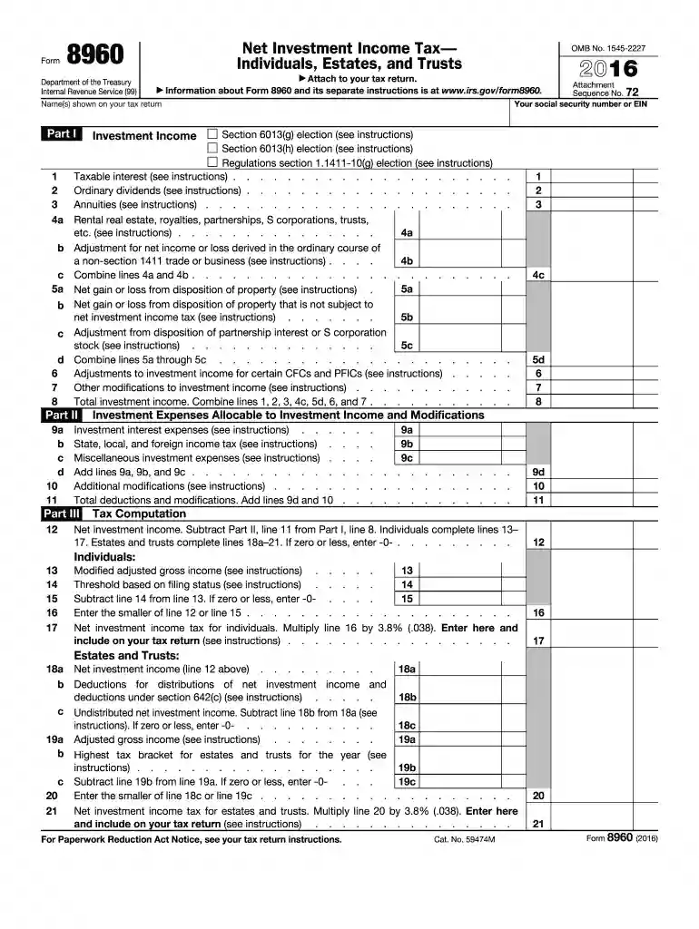 2015 form 8960 Preview on Page 1