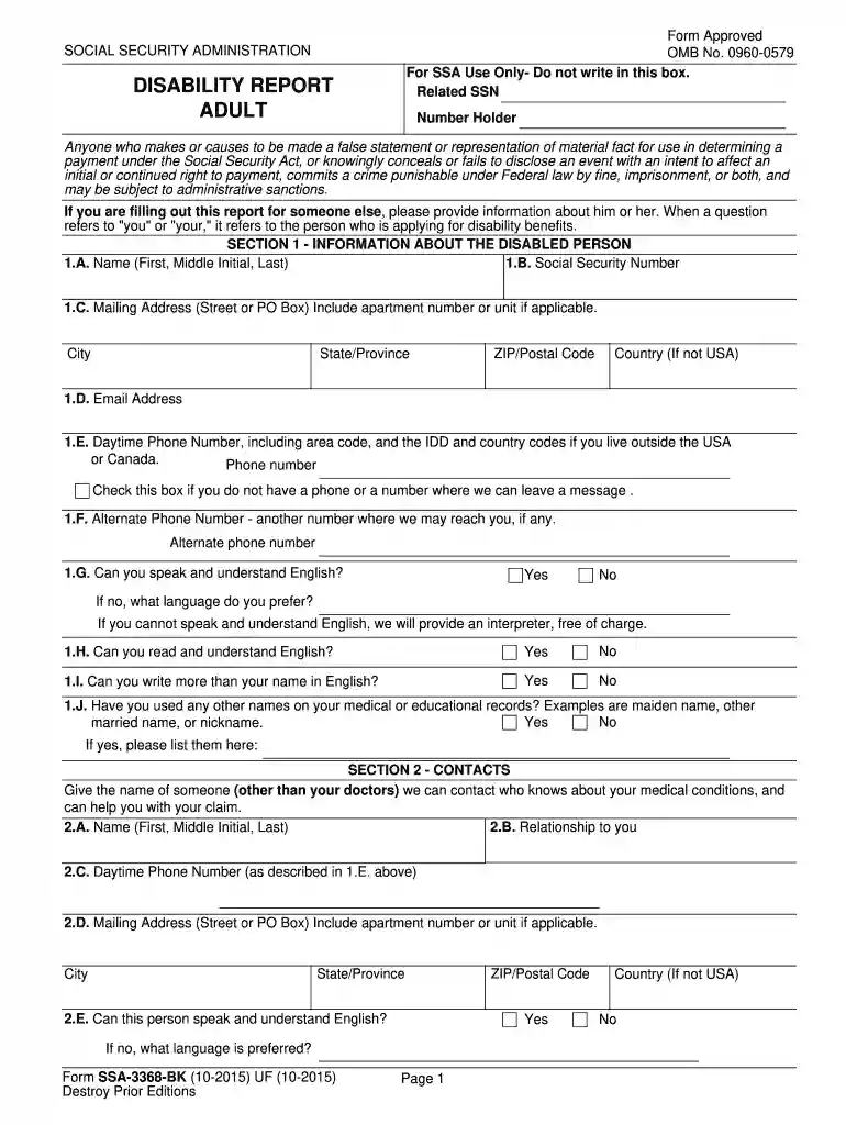 ssa 3368 Preview on Page 1