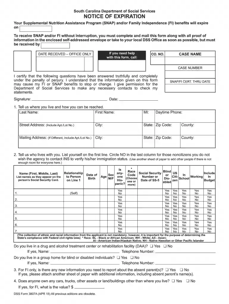 dss form 3807a Preview on Page 1