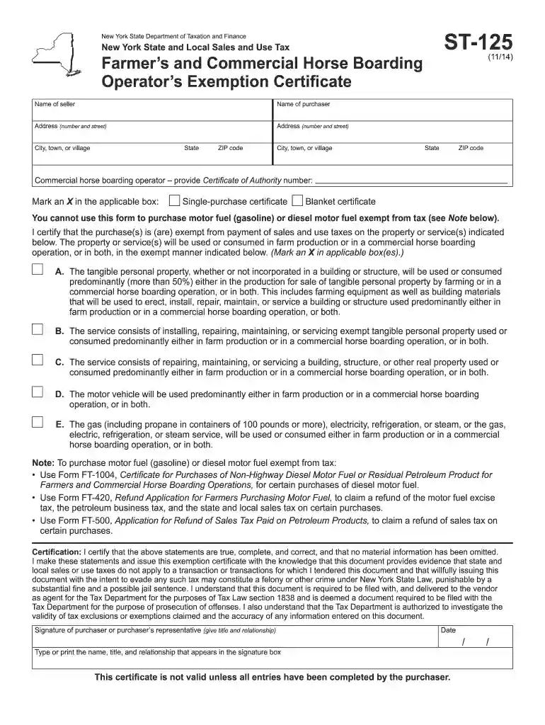 st 125 2014 form Preview on Page 1
