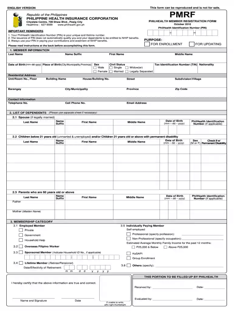 pmrf form Preview on Page 1