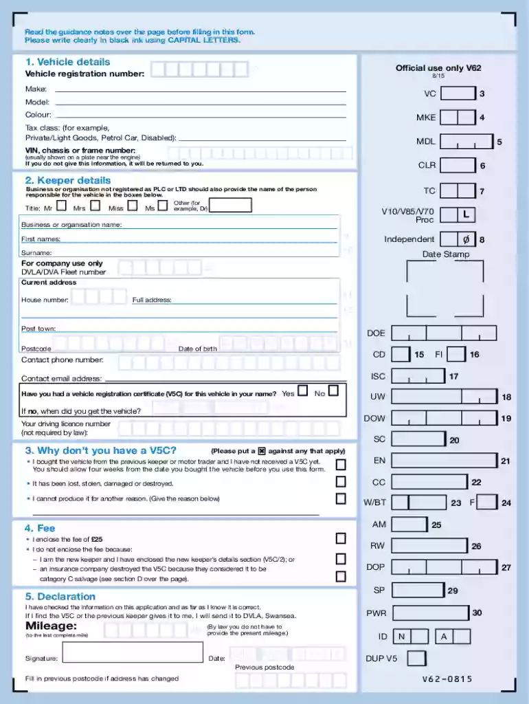 v62 form Preview on Page 1