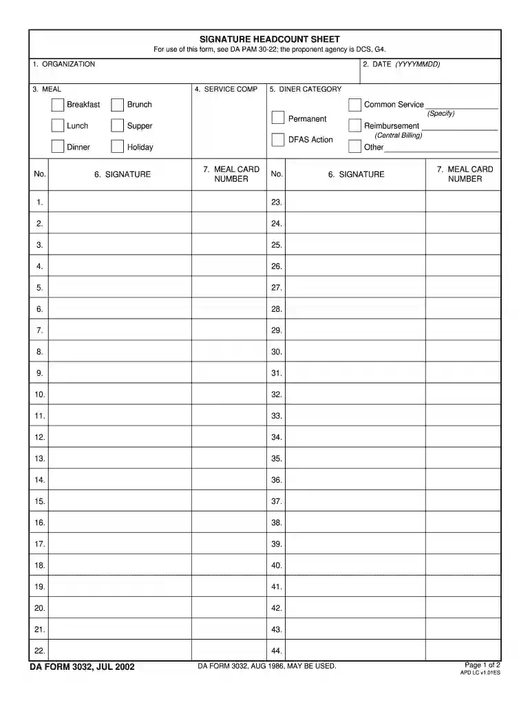 da form 3032 Preview on Page 1