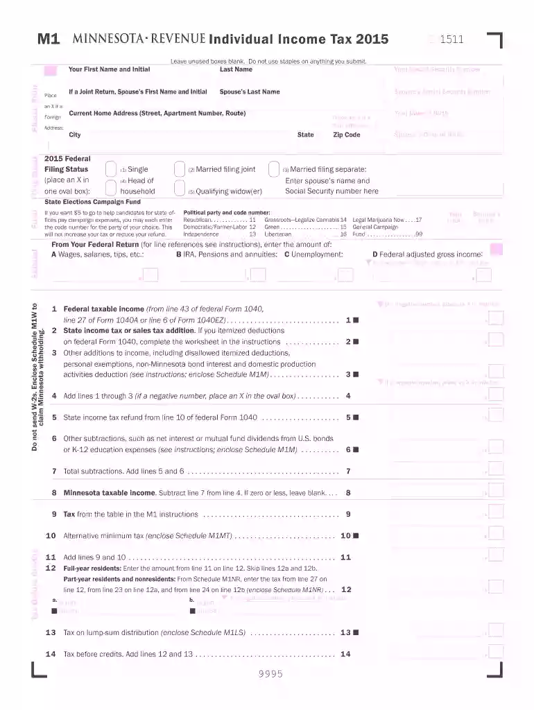 minnesota form 2015 Preview on Page 1