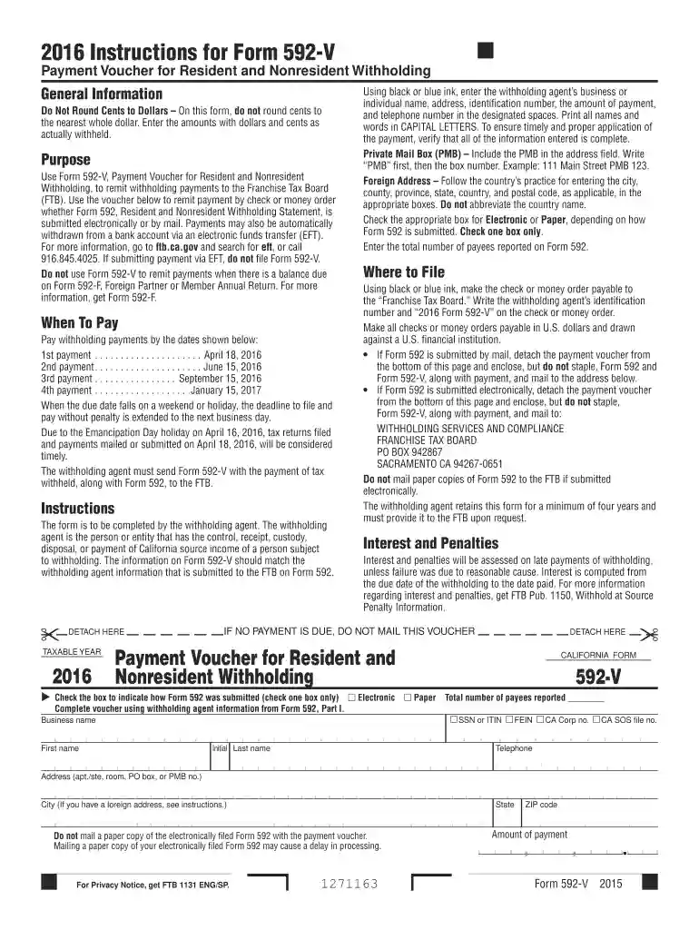 form 592 v 2016 Preview on Page 1