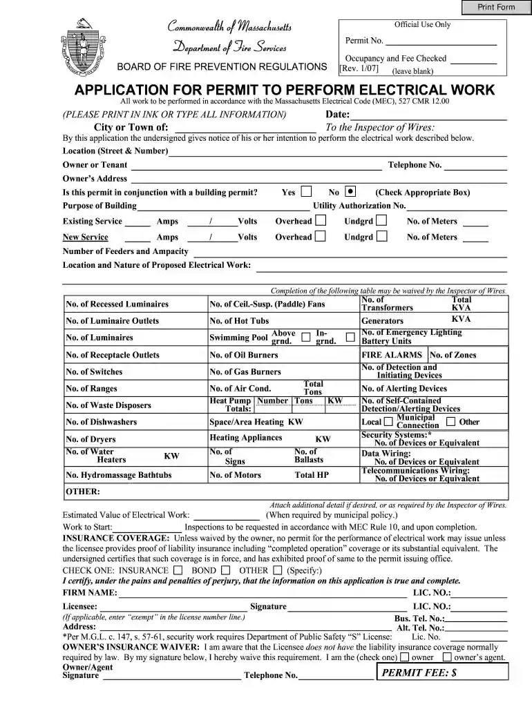 electrical permit example Preview on Page 1
