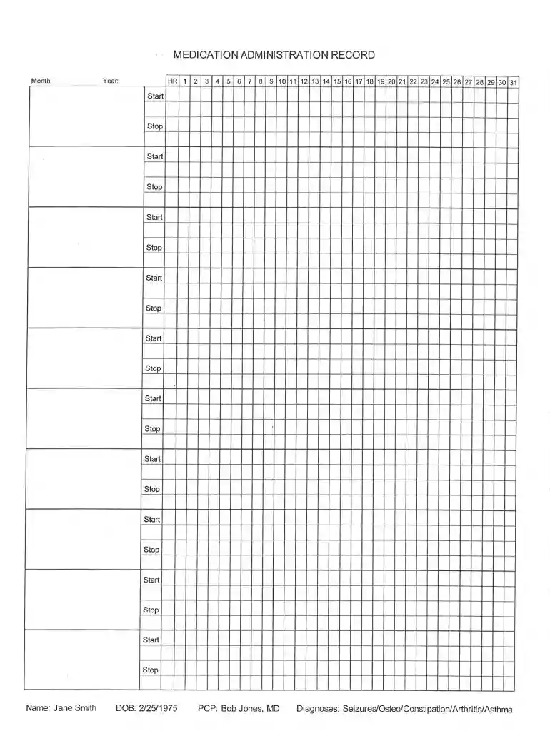 medication administration record Preview on Page 1