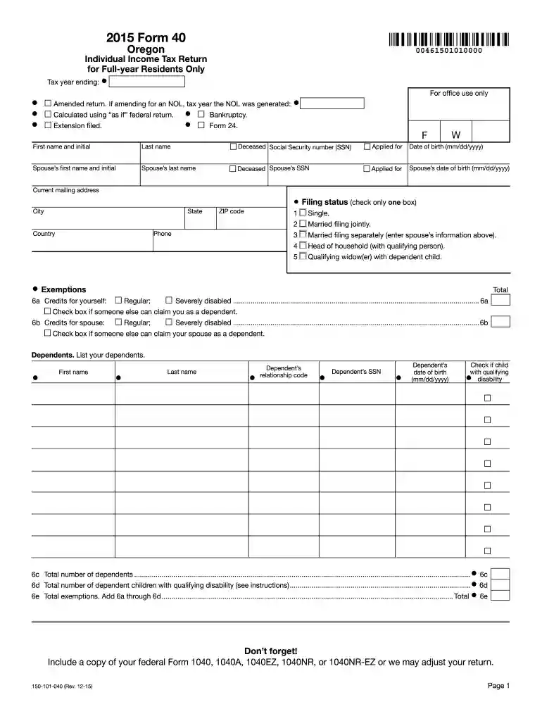 or 40 form Preview on Page 1
