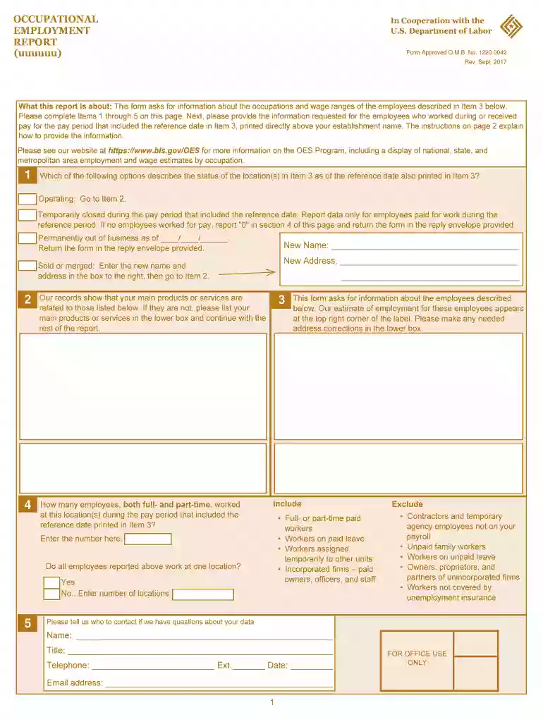 Download Adobe Fillable Forms - Bureau of Labor Statistics Preview on Page 1