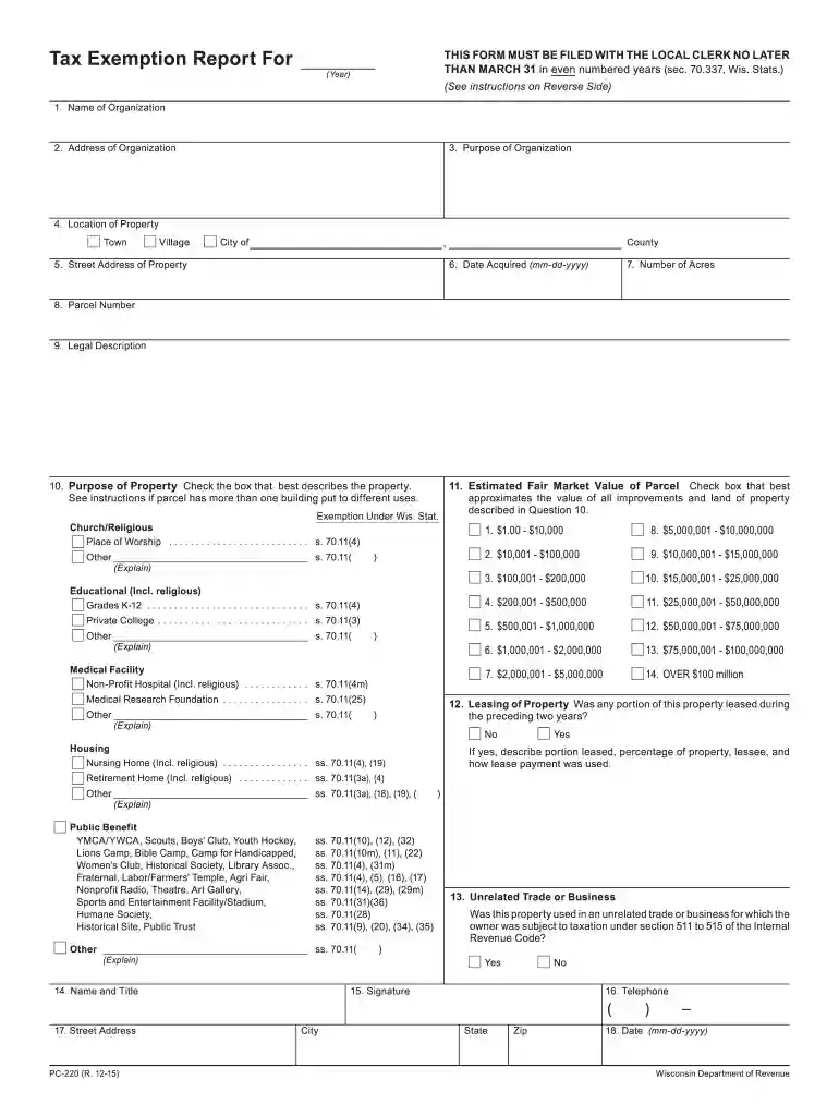 form pc 220 Preview on Page 1
