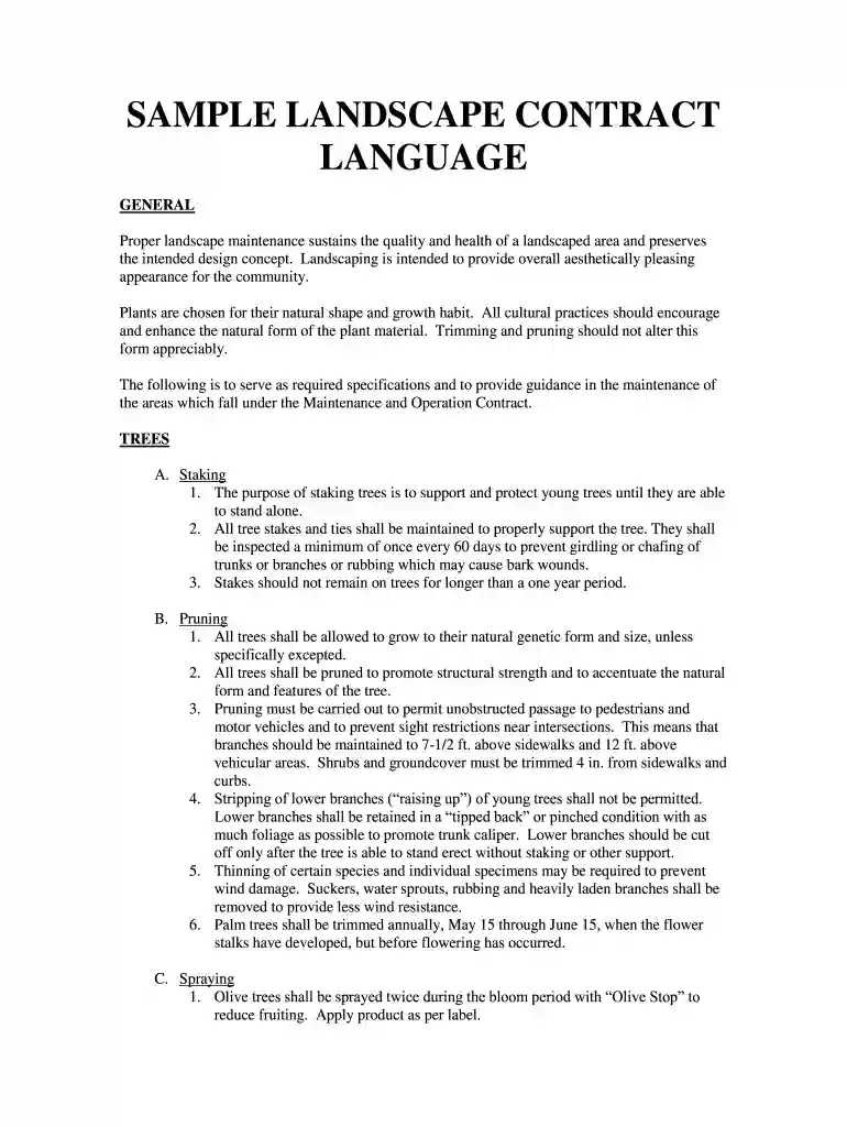 landscape contract template Preview on Page 1