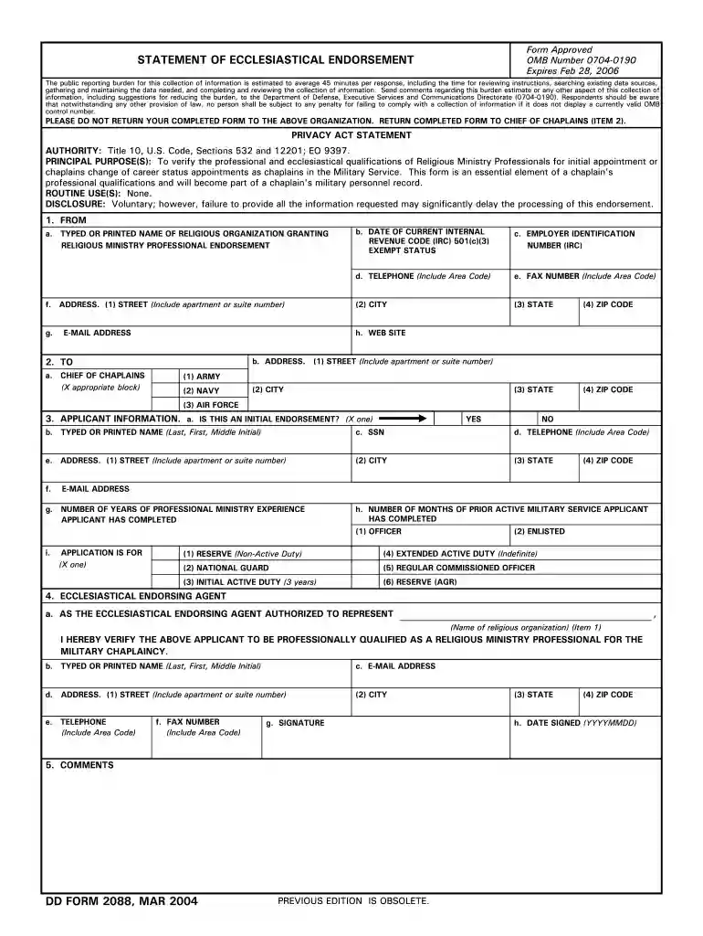 dd 2088 Preview on Page 1