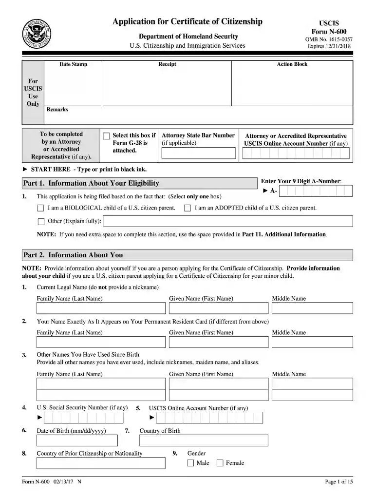 form n600 Preview on Page 1