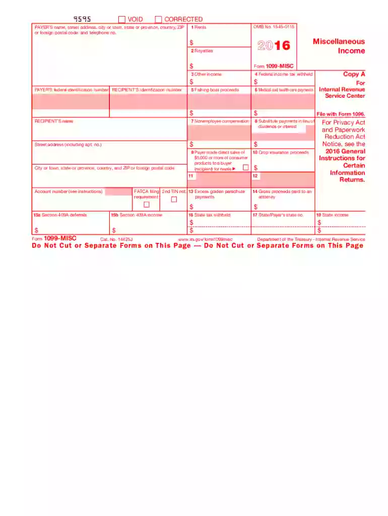 blank 1099 form 2016 Preview on Page 1