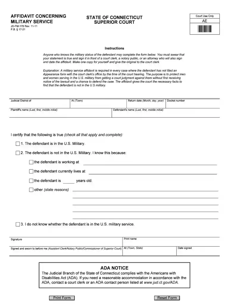 affidavit military pdf Preview on Page 1