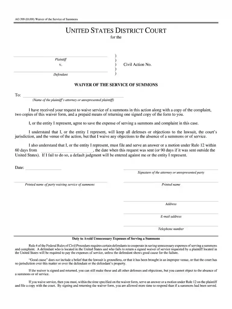 waiver service form Preview on Page 1