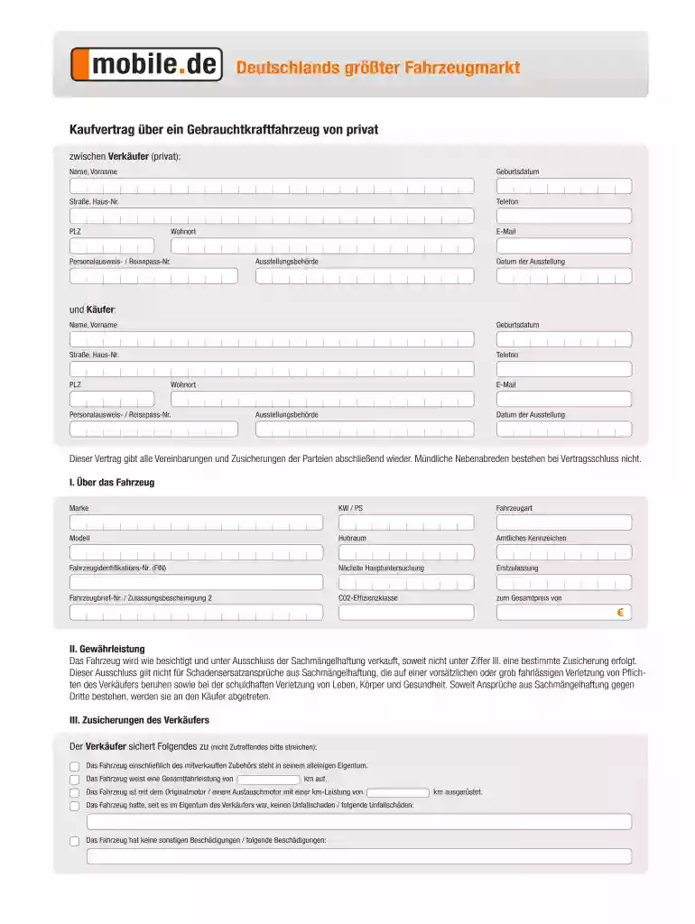 mobile de kaufvertrag Preview on Page 1