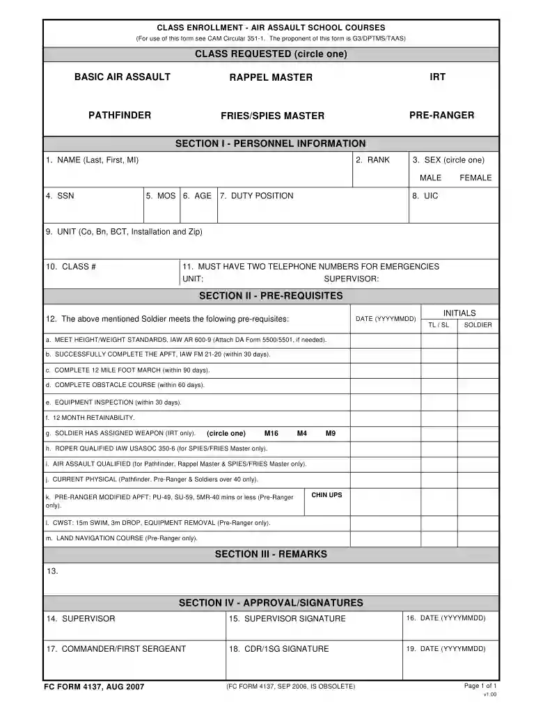 fc form 4137 Preview on Page 1