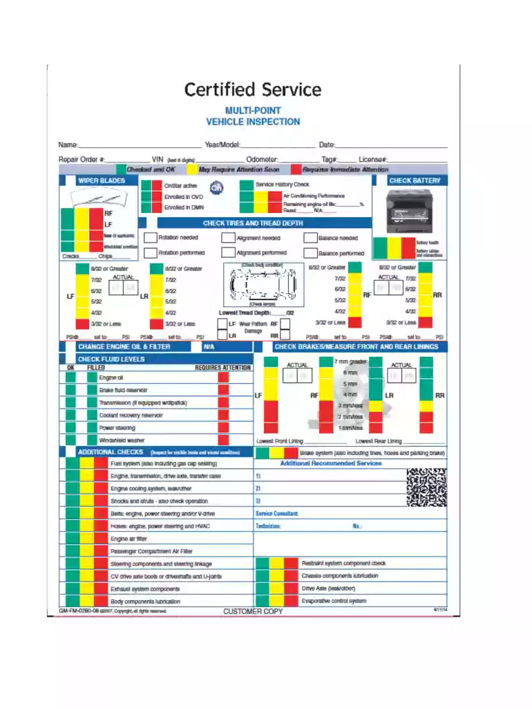 certified service form Preview on Page 1