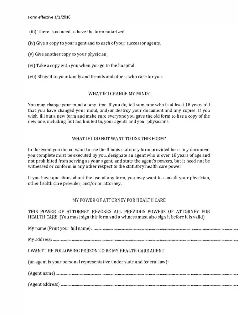 illinois health care form Preview on Page 1