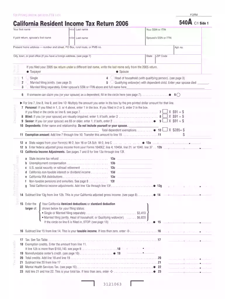2006 california tax Preview on Page 1