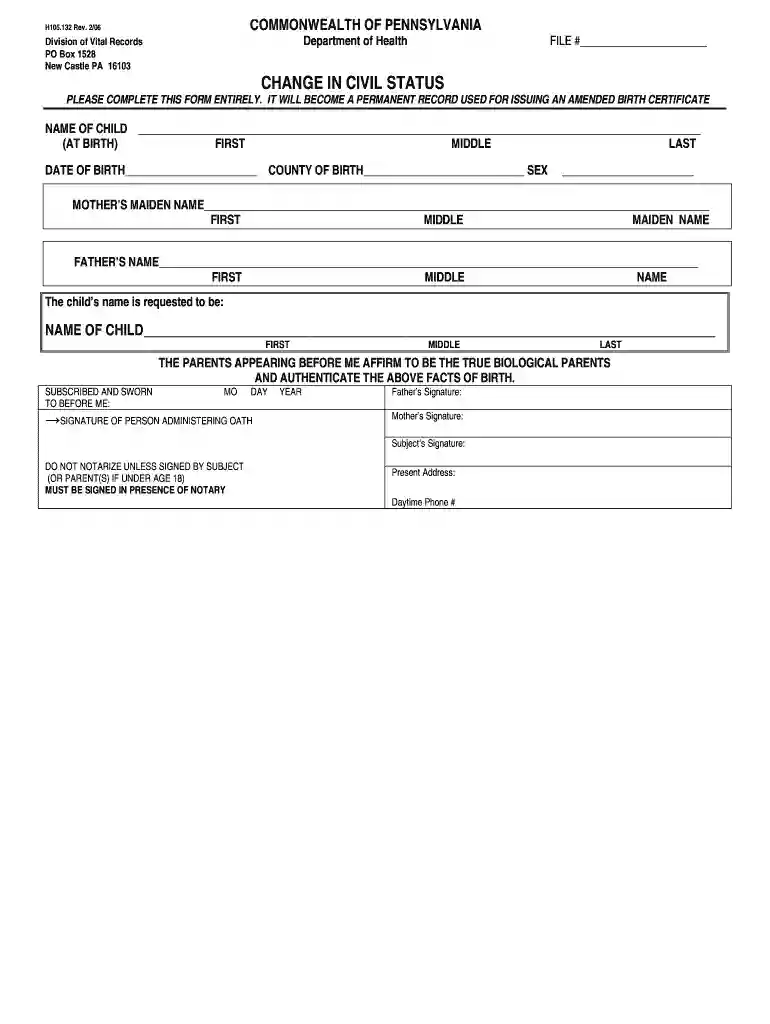 civil status Preview on Page 1