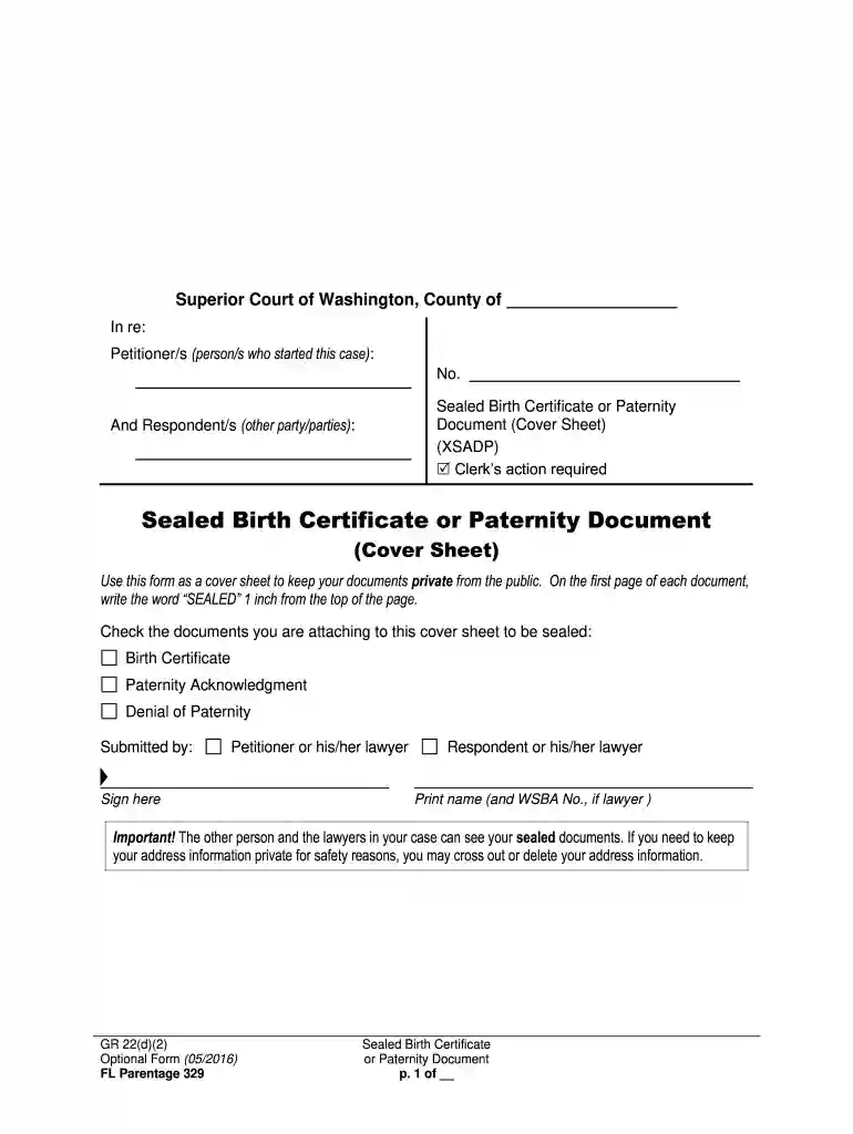 washington state expungement forms Preview on Page 1