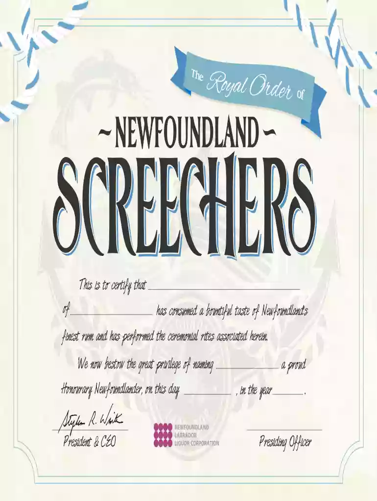 newfoundland screech in certificate Preview on Page 1