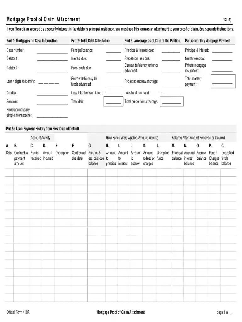form 410a Preview on Page 1