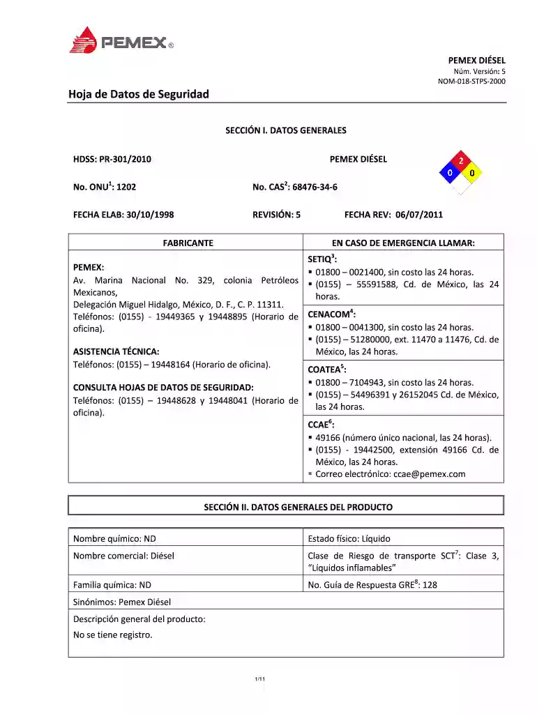 PEMEX DI SEL Preview on Page 1