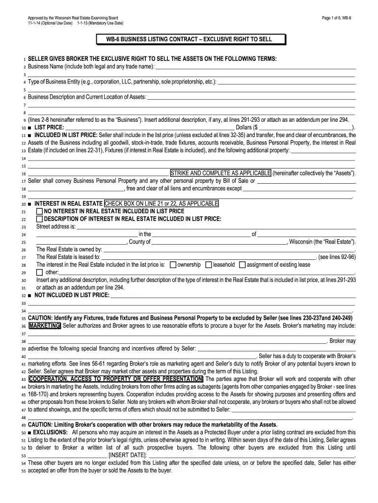 contract exclusive sell Preview on Page 1