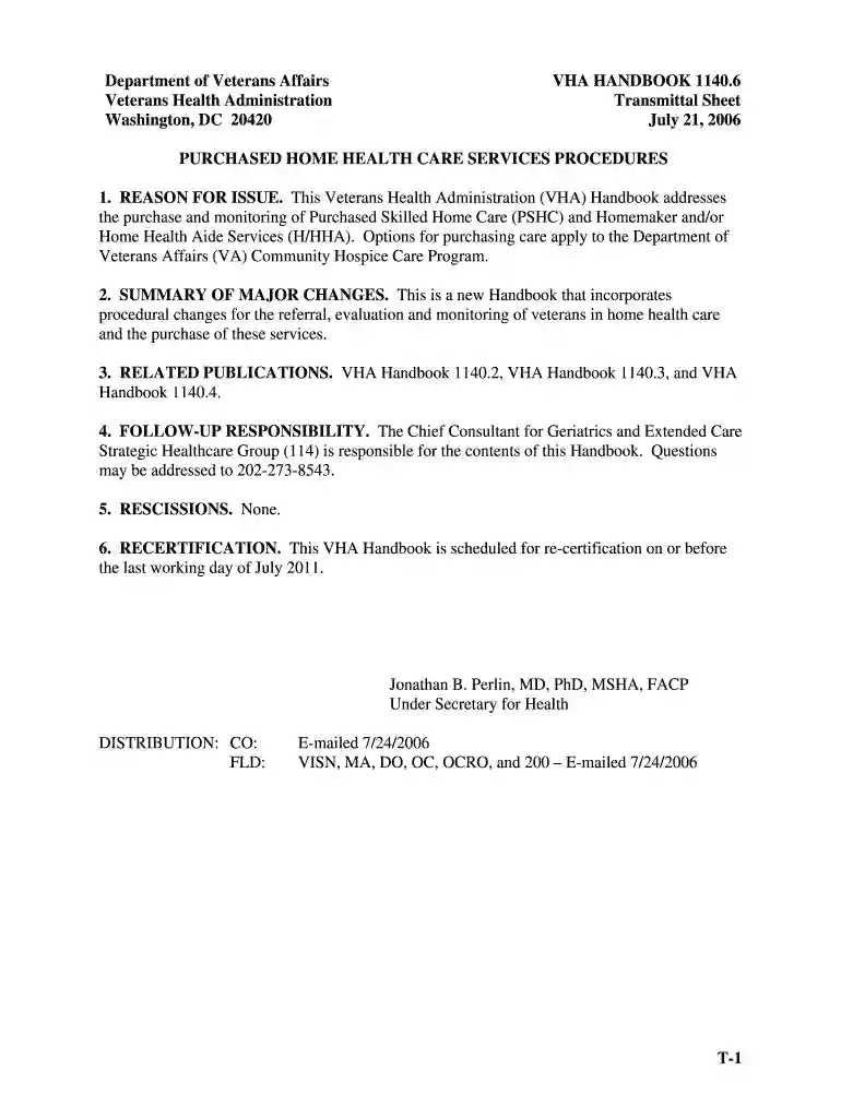 vha handbook 1140 6 Preview on Page 1