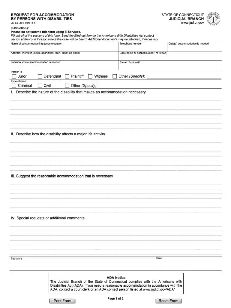 connecticut disabilities form Preview on Page 1