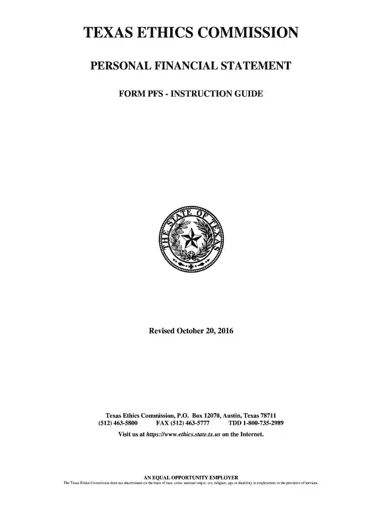 pfs instruction guide texas Preview on Page 1