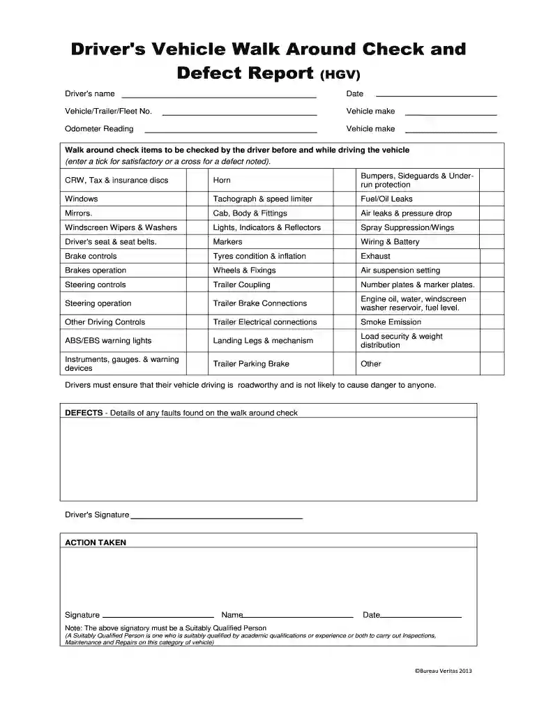 hgv daily check sheet pdf Preview on Page 1