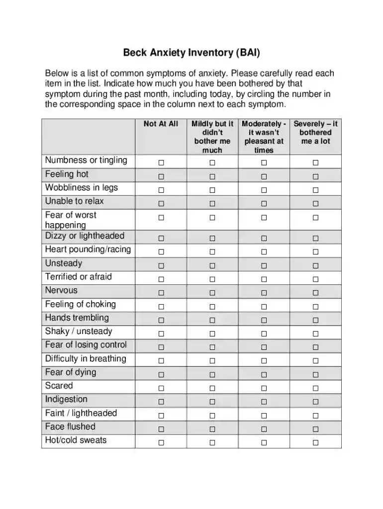 beck anxiety inventory pdf Preview on Page 1