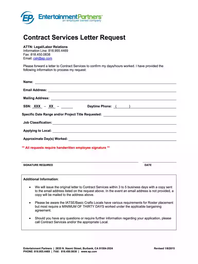 contract services letter Preview on Page 1