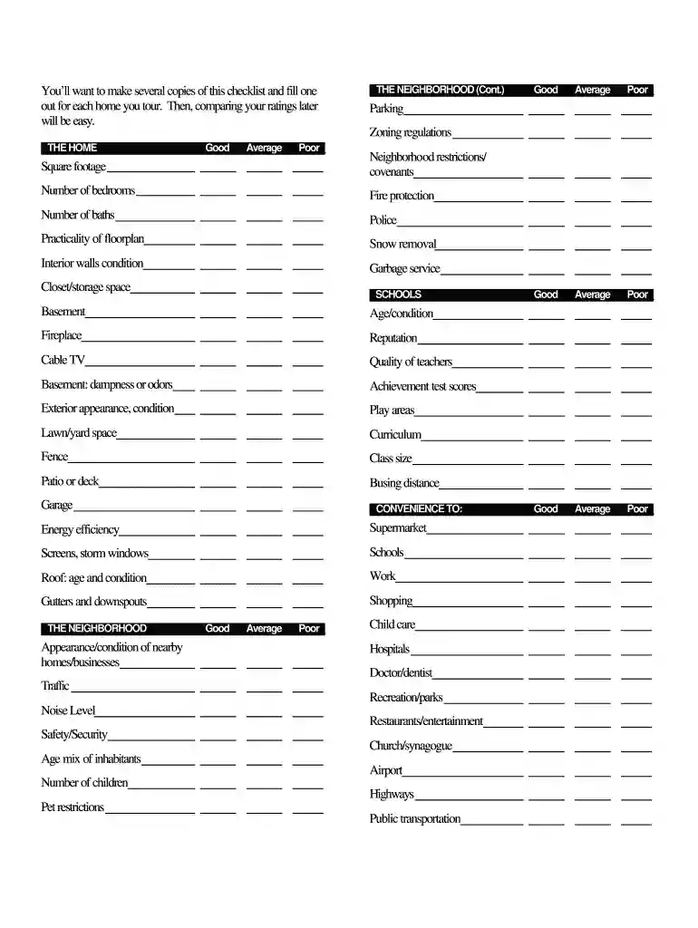 homebuying checklist template Preview on Page 1