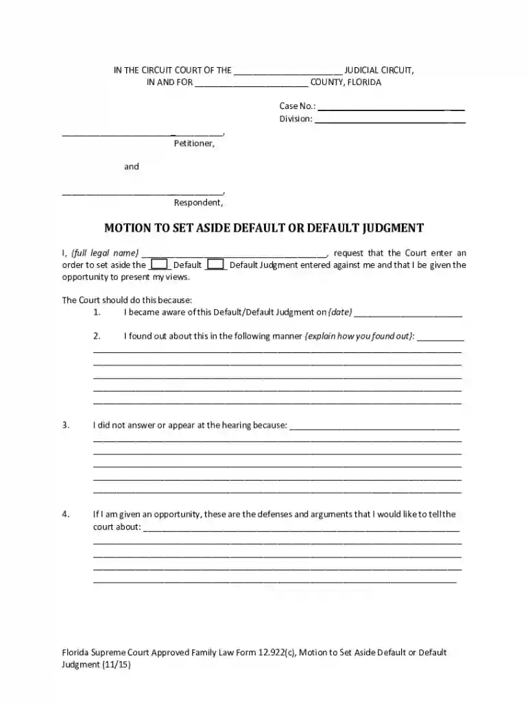 paperwork for default set aside floridfa Preview on Page 1