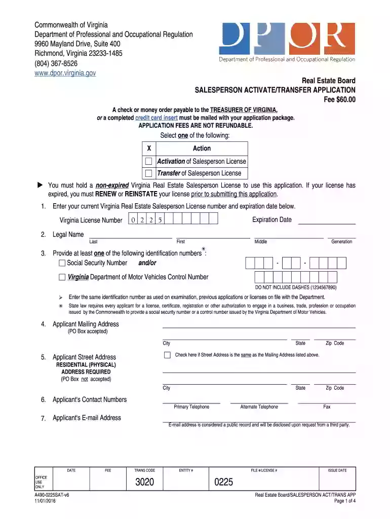 salesperson activate transfer application Preview on Page 1