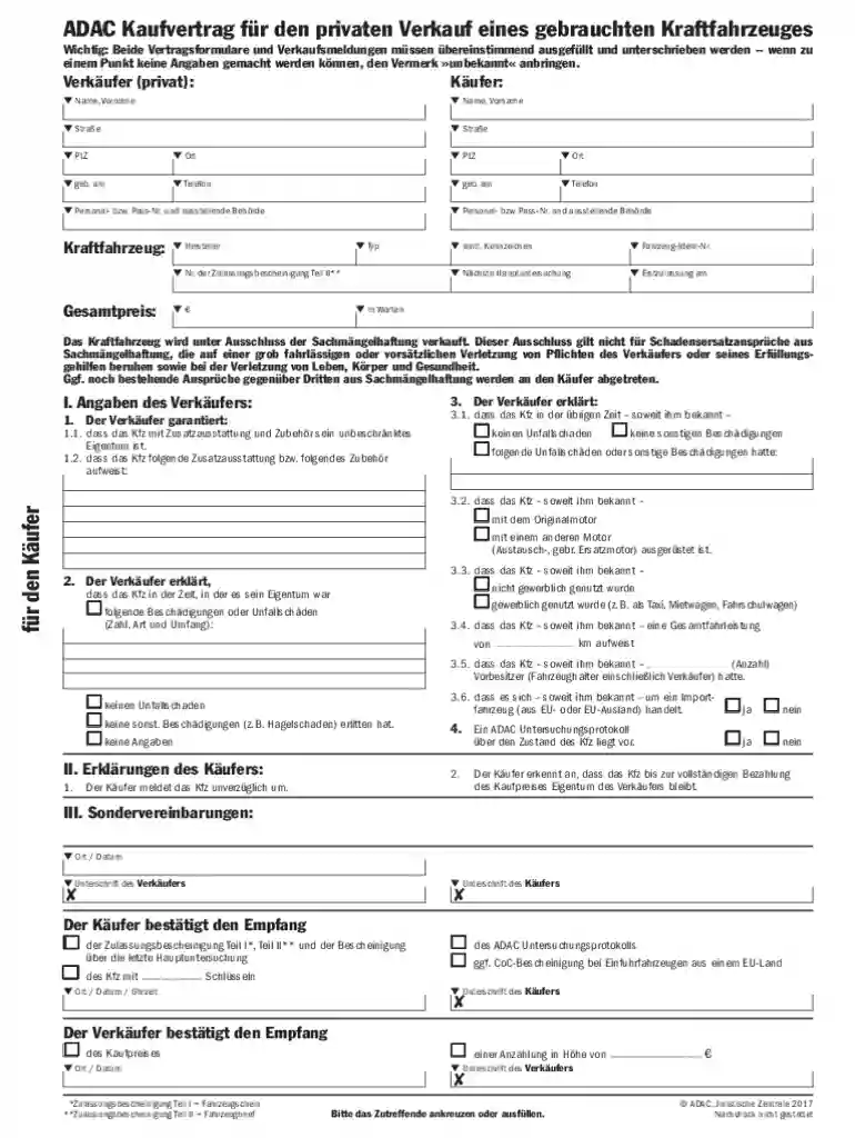kaufvertrag бланк скачать Preview on Page 1