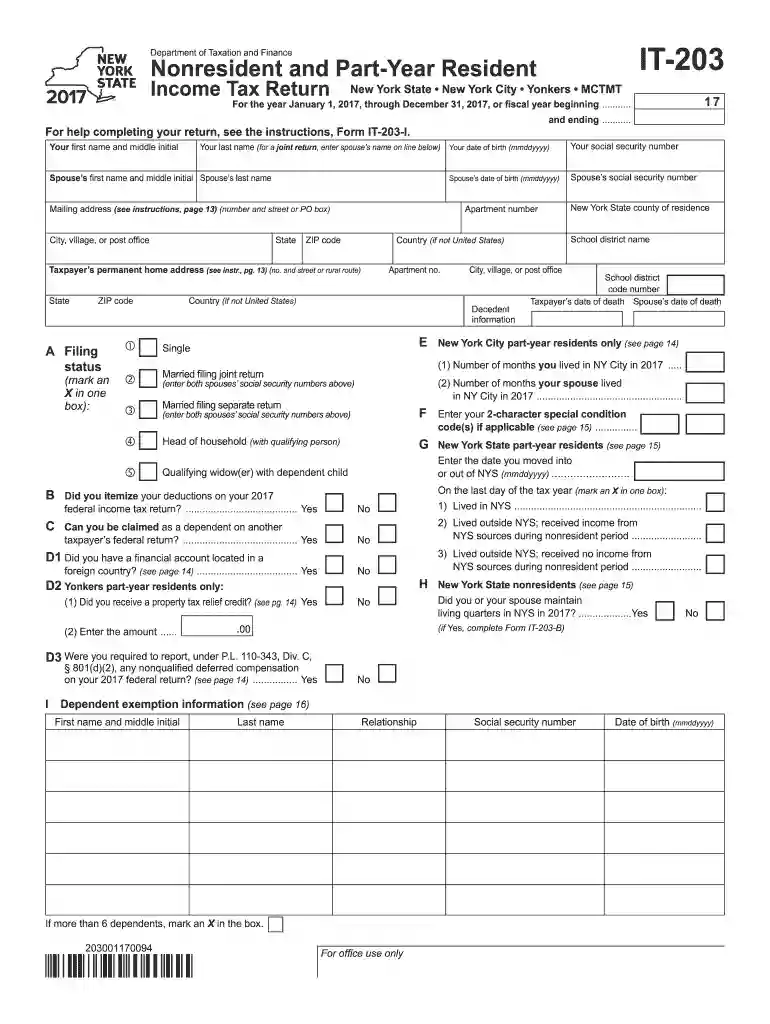 For the year January 1, 2017, through December 31, 2017, or fiscal year beginning - tax ny Preview on Page 1