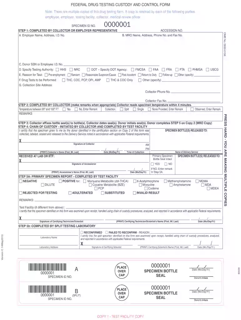 non dot chain of custody form pdf Preview on Page 1