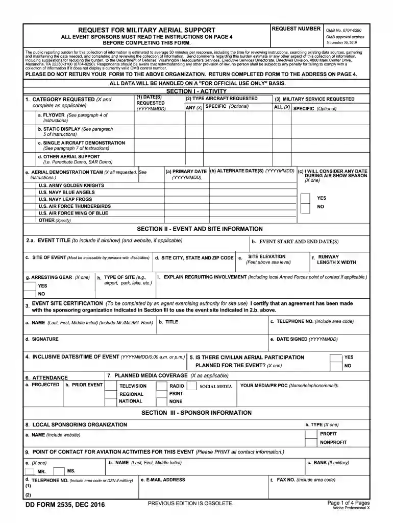 dd form 2535 Preview on Page 1