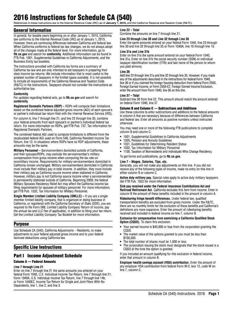 california adjustments instructions Preview on Page 1