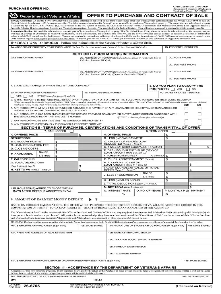 va amendment to purchase contract form Preview on Page 1