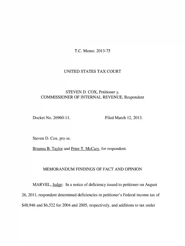 C: Program Files CMC Opinion Processing OpinEditArea Coxmemo - ustaxcourt Preview on Page 1